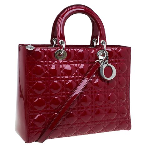 lady dior red gold hardware|Lady Dior Patent Leather Red Mini handbag with gold hardware.